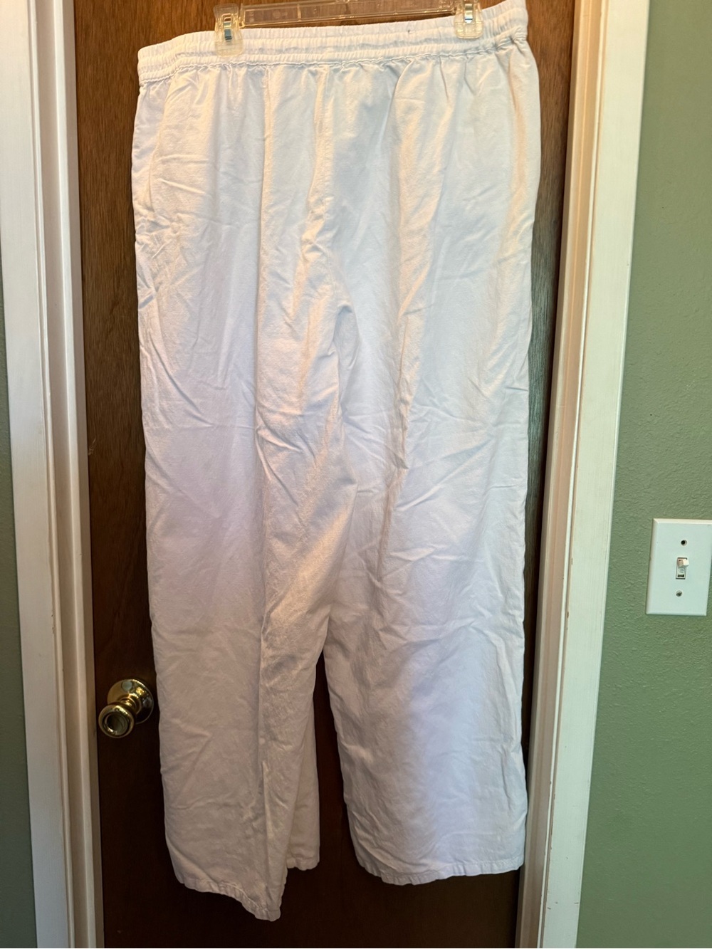 Women’s Lightweight White Drawstring Lounge Pants - Picture 2 of 7